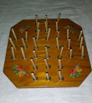 Vintage Wooden Peg Puzzle Game 1950s
