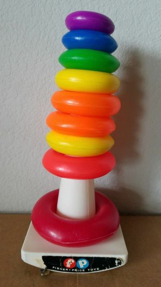 Vintage Fisher Price Giant Rock A Stack Stacking Rings 740
