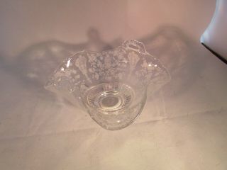 Vintage Paden City Candy Dish With Handles Etched Depression Glass Ardith ??