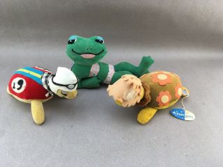 3 Vintage Dakin Dream Pets Stuffed Animals 2 Turtles & A Frog
