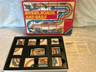 Rivers Roads And Rails Vintage 1984 Ravensburger Kids Game Complete