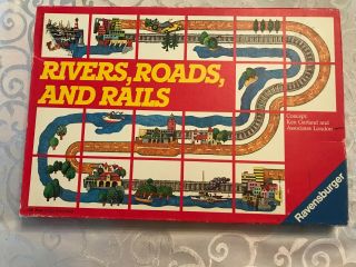Rivers Roads and Rails Vintage 1984 Ravensburger Kids Game Complete 2