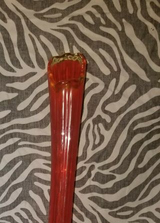 L E Smith Glass art Vase swung Mcm mod 24 