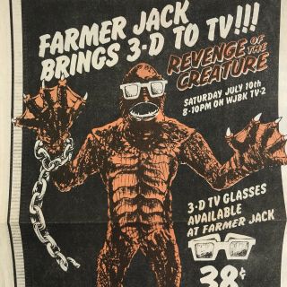 Vintage Movie Advertisement Revenge Of The Creature 1982 Show Newspaper Clipping