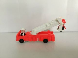 Vintage Fisher Price Little People Fire Truck With Fire Fighters
