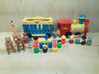 Vintage 1970s Fisher Price Circus Train 991 Little People Animals