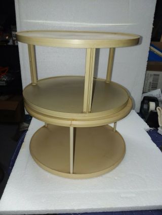 Pair Vintage Two Tier Lazy Susan Turntables Spice Racks Rubbermaid,  Unbranded