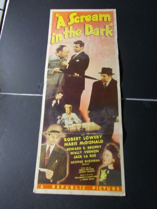 A Scream In The Dark - Robert Lowery Insert Movie Poster Vintage