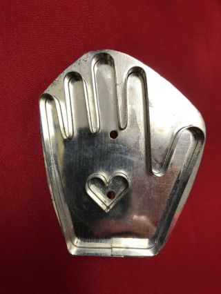 Vintage Metal Hi - Five Cookie Cutter With Heart - Unusual And Unique -