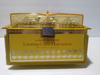 Vintage Lady Schick Lasting Curls Hairsetter With Beautifying Mist,  9hot Rollers