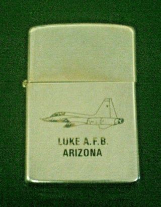 Vintage 1989 Luke Air Force Base,  Glendale Ariz F - 15 Jet Fighter Zippo Lighter