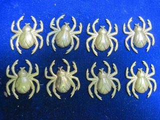 Vtg V - Backed Spiders Brass Findings Stampings 1 "