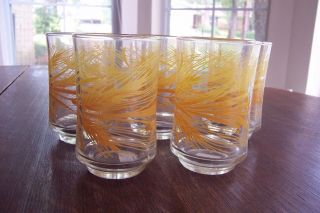 5 Vintage Libbey Wheat Pattern Juice Glasses