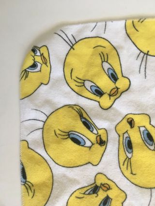 Tweety Bird Baby Blanket Looney Tunes Flannel Receiving Vintage Infant retro 4