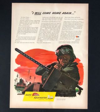 1944 Nash Kelvinator Advertisement Ww Ii War Solider Will Come Home Vtg Print Ad