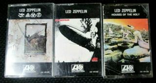 3 Vintage Led Zeppelin Cassette Tapes Houses Of The Holy,  I & Iv