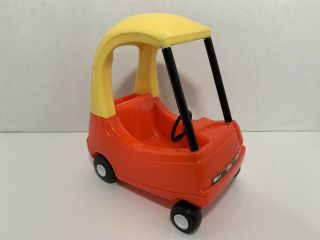 Little Tikes Dollhouse Cozy Coupe Red Yellow Doll Sized Toy Car 6 " Vintage