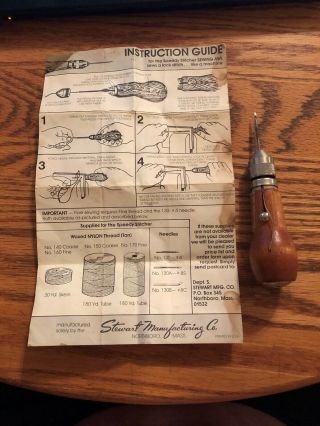Vintage Speedy Stitcher Sewing Awl By Stewart Manufacturing Co W/ 4 Needles