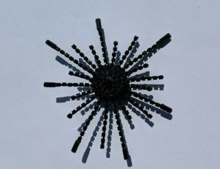 Vintage SUNBURST STAR BROOCH Pin Black Glass Rhinestone Retro Costume Jewelry 5