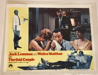 Vintage Theatre Movie Lobby Card “the Odd Couple”,  1968,  Matthau Lemmon