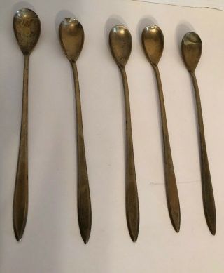 Dirilyte Dirigold Vintage Regal Gold Flatware Iced Tea Spoons Set Of 5
