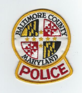 Vintage Baltimore County,  Maryland Police (cheese Cloth Back) Patch