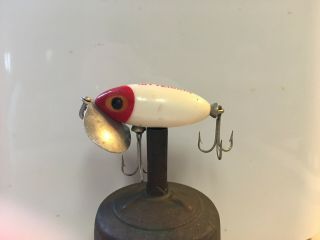 Vintage Fred Arbogast Jitterbug Red/white1.  75 " Topwater/surface Fishing Lure