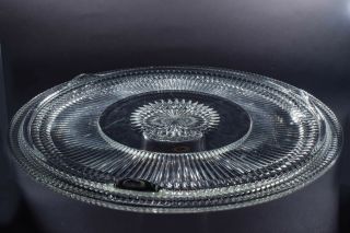 Vintage Clear Glass Footed Cake/cupcake Plate - Beveled Glass - Striking Design