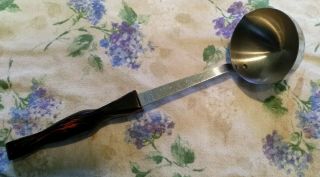 Vintage Cutco No.  1715 Soup Ladle Spoon Brown Swirl Handle