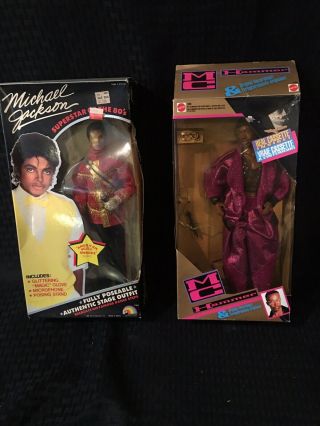 Vintage Michael Jackson Thriller Doll By Ljn 1984 Complete Bonus Mc Hammer Doll