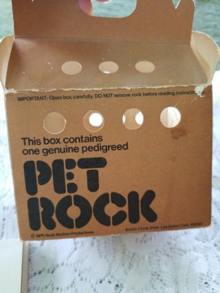Vintage 1975 ROCK BOTTOM PRODUCTIONS PET ROCK with care booklet & rock 4