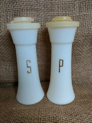 Vintage Tupperware Hourglass 6 " Salt & Pepper Shakers Flip Top Lids