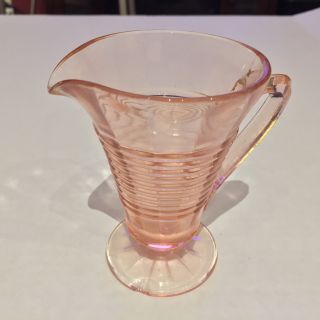 Vintage Depression Era Pink Glass Creamer And Sugar Dish Set