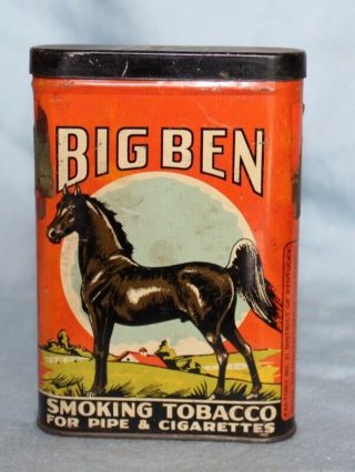 Vintage Big Ben Smoking Tobacco Tin For Pipe & Cigarettes Advertising