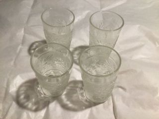 Vintage Anchor Hocking Sandwich Crystal Clear Glass Juice Glasses (5) 3 1/2 " Hi