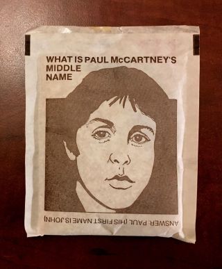 Vintage Paul Mccartney Nabisco’s Cream Of Wheat Cereal Pack.