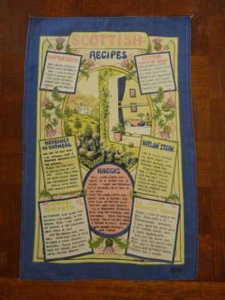 Vintage Tea Towel Scottish Recipes Design By Clive Mayor (719)
