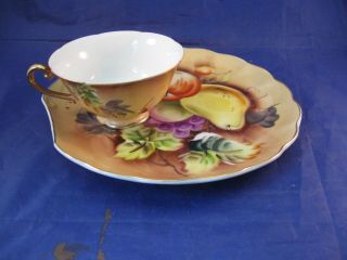 Set of 4 Vintage Lefton China Tea Cups and Sandwich Plates - Hand Painted 2