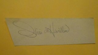Olivia De Havilland Signed Vintage Scrapbook Page Cut Autograph
