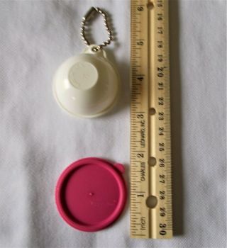 Vintage Tupperware Pink And White Key - Chain Hostess Gift