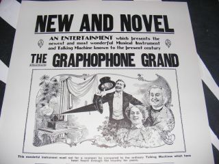 Vintage Sears Roebuck The Graphophone Grand Advertising Poster Large Victrola