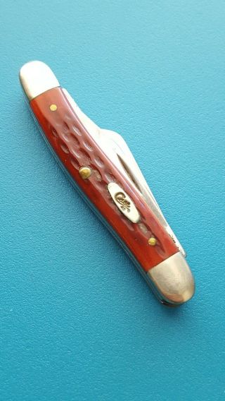 Vintage Case Xx Three Blade Pocket Knife (red Bone Handle) 6318 Ss