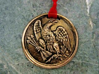 Vintage Bronze Brass American Eagle Medallion Medal 2 3/8 " Diameter