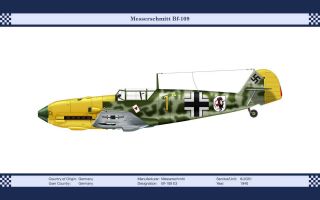 Messerschmitt Bf - 109 - E3 Vintage Aircraft Art Print 13 X 19