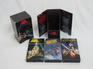 Star Wars Trilogy Vintage 1990 Cbs Fox Label Vhs 3 - Tape Box Set