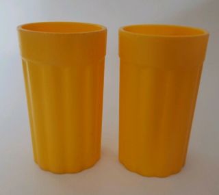 Vtg Fisher Price Fun W Play Food For Little Tikes 2 Yellow Glasses Tumblers Htf