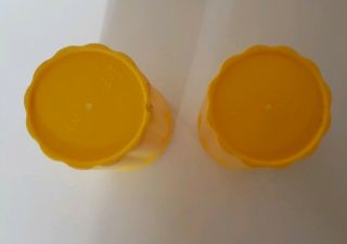 VTG Fisher Price Fun w Play Food for Little Tikes 2 Yellow Glasses Tumblers HTF 3