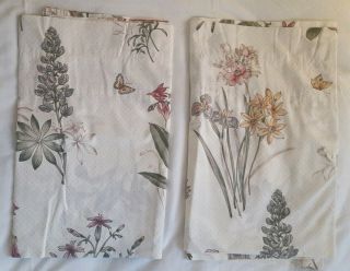 Vtg Pair Valence Curtains Cotton Blend Floral 17x84 Each