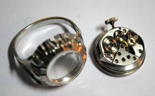 Vintage Bucherer - 17J - Ring Watch 14K White Gold Filled 2