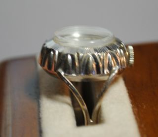 Vintage Bucherer - 17J - Ring Watch 14K White Gold Filled 5